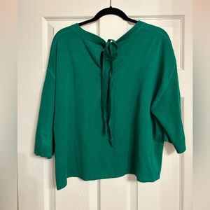 Ba&sh Emerald Green Pullover Sweater with Keyhole Back